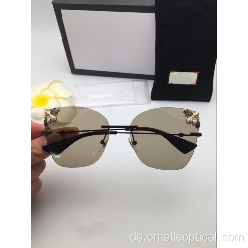 Klassische Retro-Oval-Sonnenbrille für Frauen